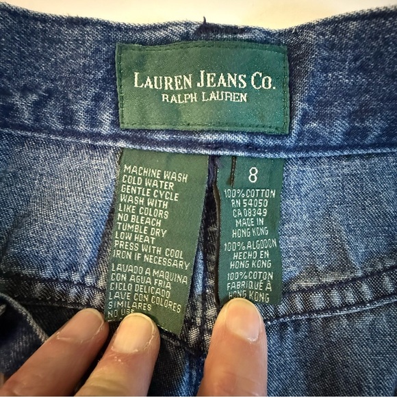 Vintage Ralph Lauren woman’s 8 denim pencil skirt y2k midi frayed hem patchwork - Picture 8 of 8